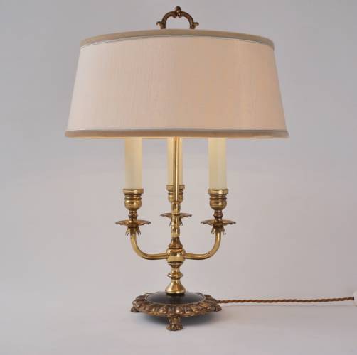 Bouillotte table lamp, Maison Charles, brass & gilt metal, 1940`s ca, French